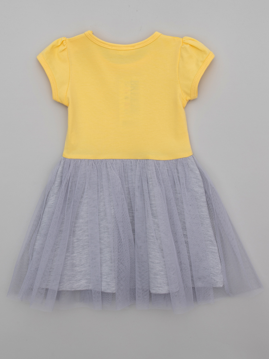 Платье для девочки, декорирована юбкой из сетки, цвет: желтый