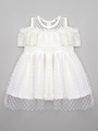 Платье с сеткой для девочки, цвет: белый
