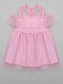 Платье с сеткой для девочки, цвет: пыльно-розовый