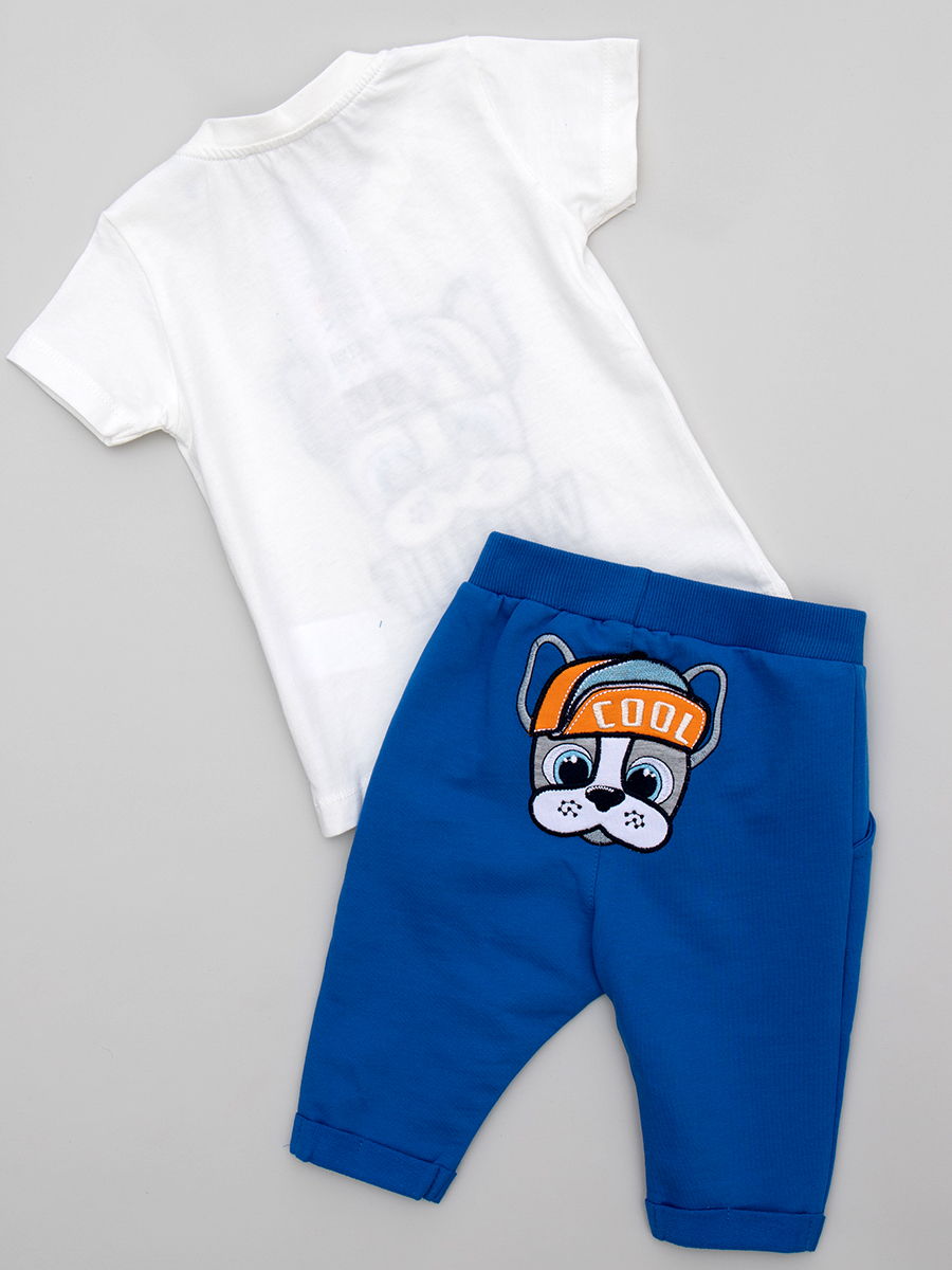 Комплект для мальчика: футболка и шорты, цвет: белый