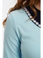 Блузка прилегающего силуэта, цвет: голубой