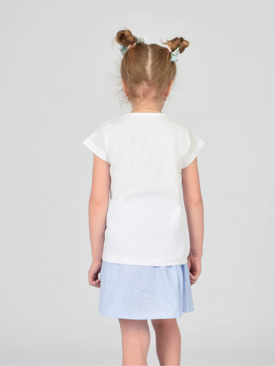 Комплект для девочки: футболка и юбка, цвет: голубой