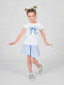 Комплект для девочки: футболка и юбка, цвет: голубой