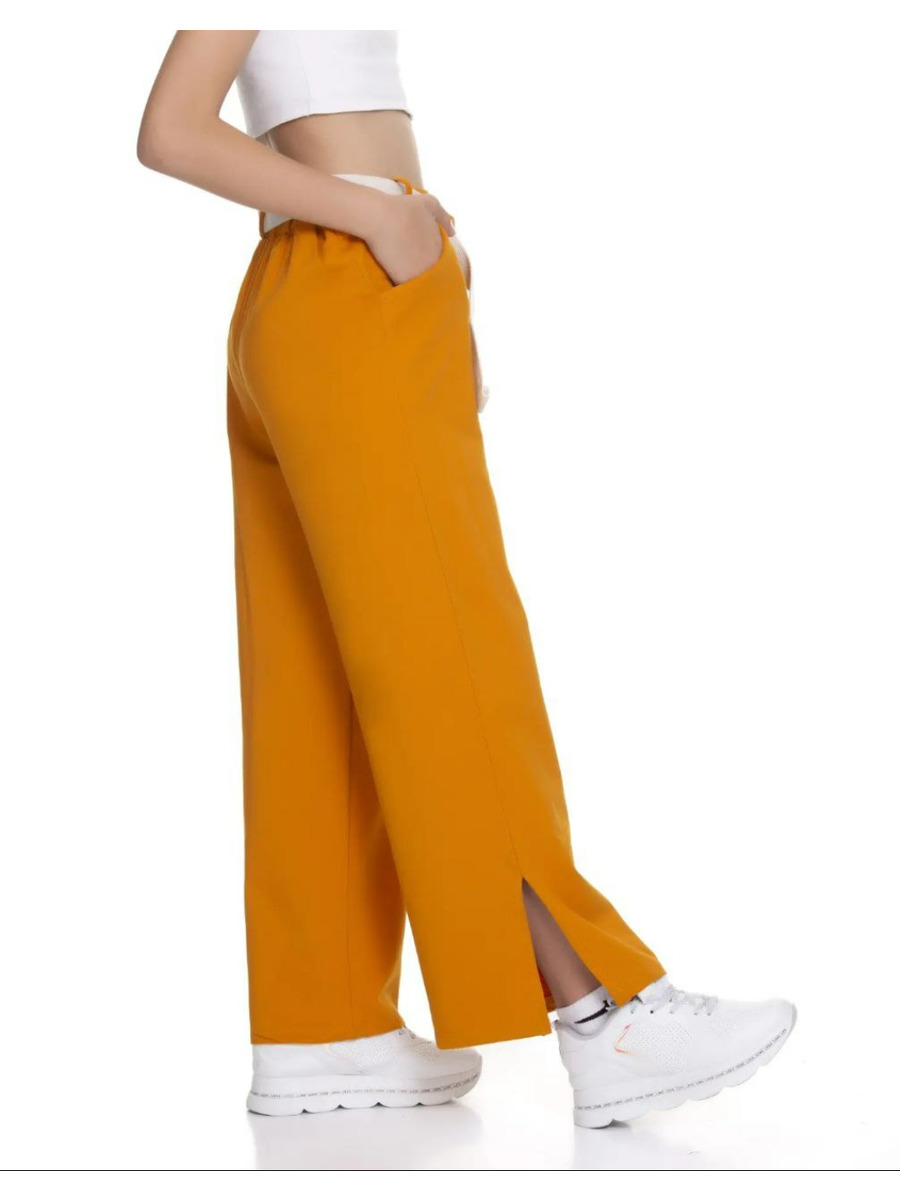 Брюки для девочки в комплекте с ремнем, цвет: оранжевый
