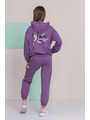 Костюм спортивный для девочки: толстовка и брюки, цвет: фиолетовый