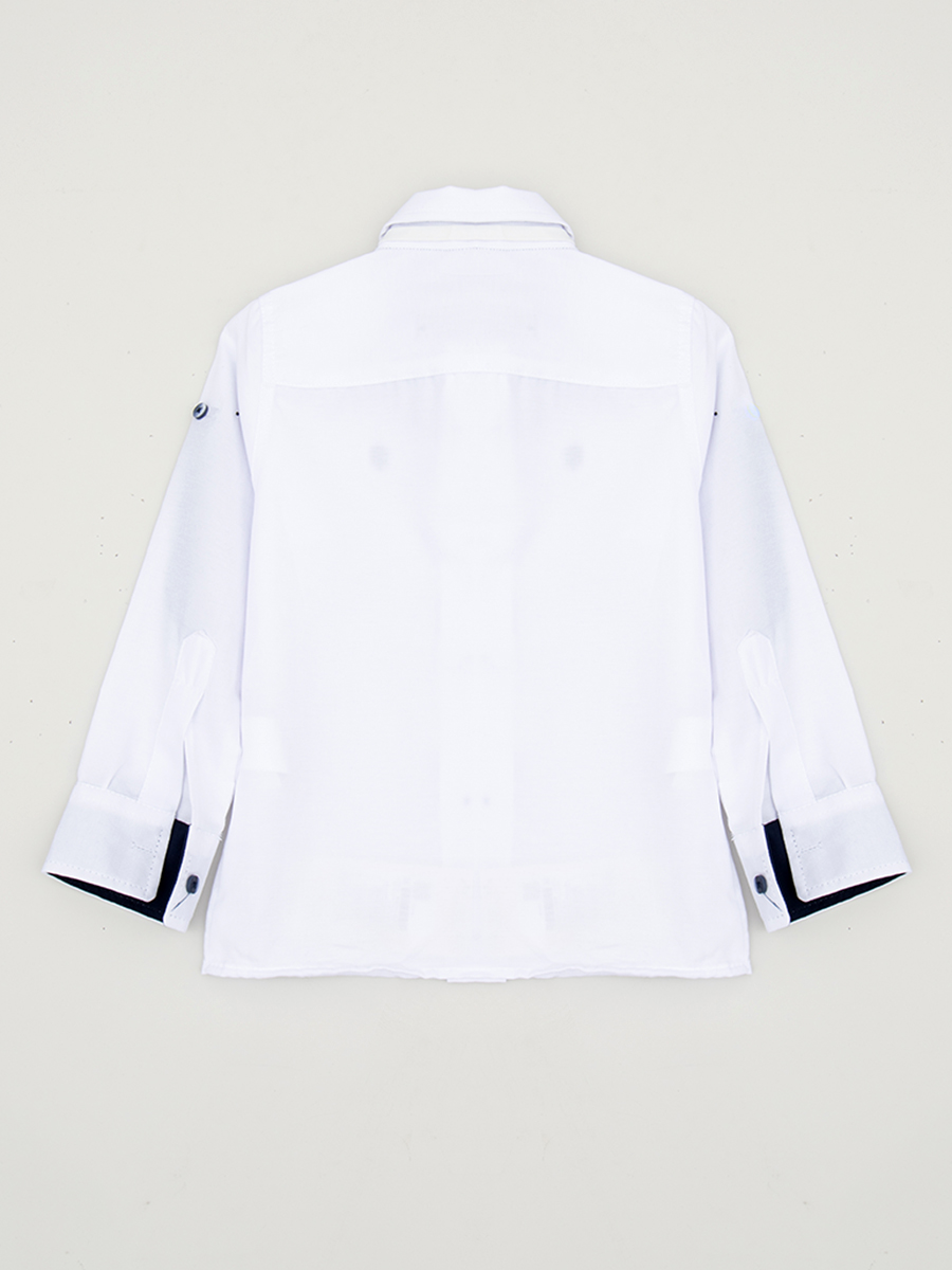 Рубашка прямого силуэта в комплекте с бабочкой, цвет: белый