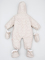 Комбинезон болоньевый детский: в комплекте с пинетками и рукавичками, на подкладке из иск. меха, цвет: светло-серый