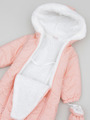 Комбинезон болоньевый детский: в комплекте с пинетками и рукавичками, на подкладке из иск. меха, цвет: пудра