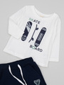Комплект для мальчика: кофточка, толстовка и штанишки с начесом, цвет: мятный
