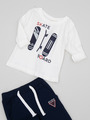 Комплект для мальчика: кофточка, толстовка и штанишки с начесом, цвет: серый меланж