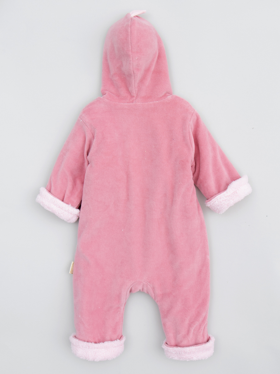 Комбинезон велюровый детский на подкладке из искусственного меха, цвет: розовый