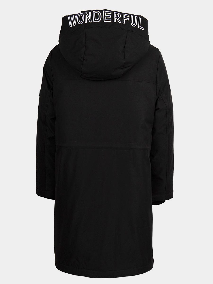 Куртка парка  для девочки, цвет: черный