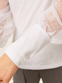 Блузка прилегающего силуэта, цвет: белый