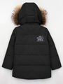 Куртка для мальчика отделка натуральный мех, цвет: черный
