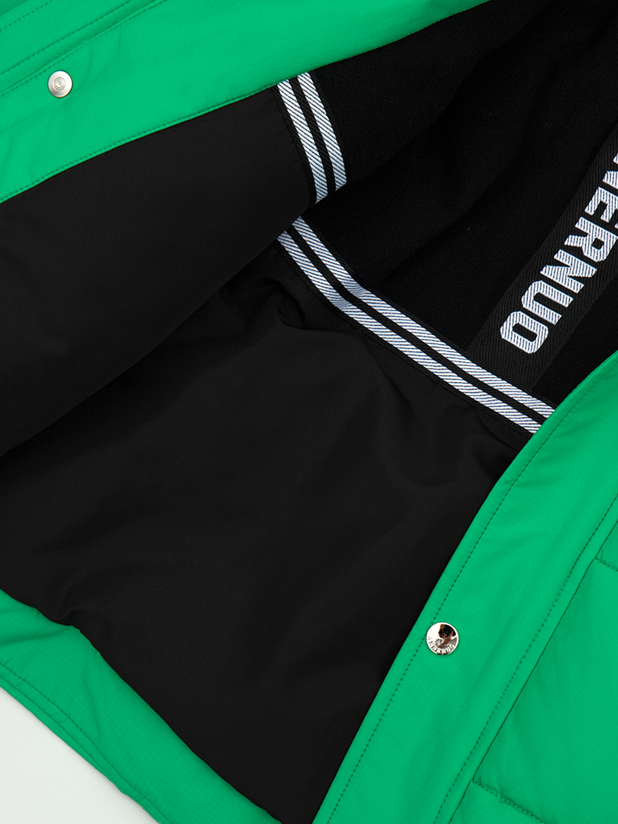 Куртка для мальчика отделка натуральный мех, цвет: зеленый