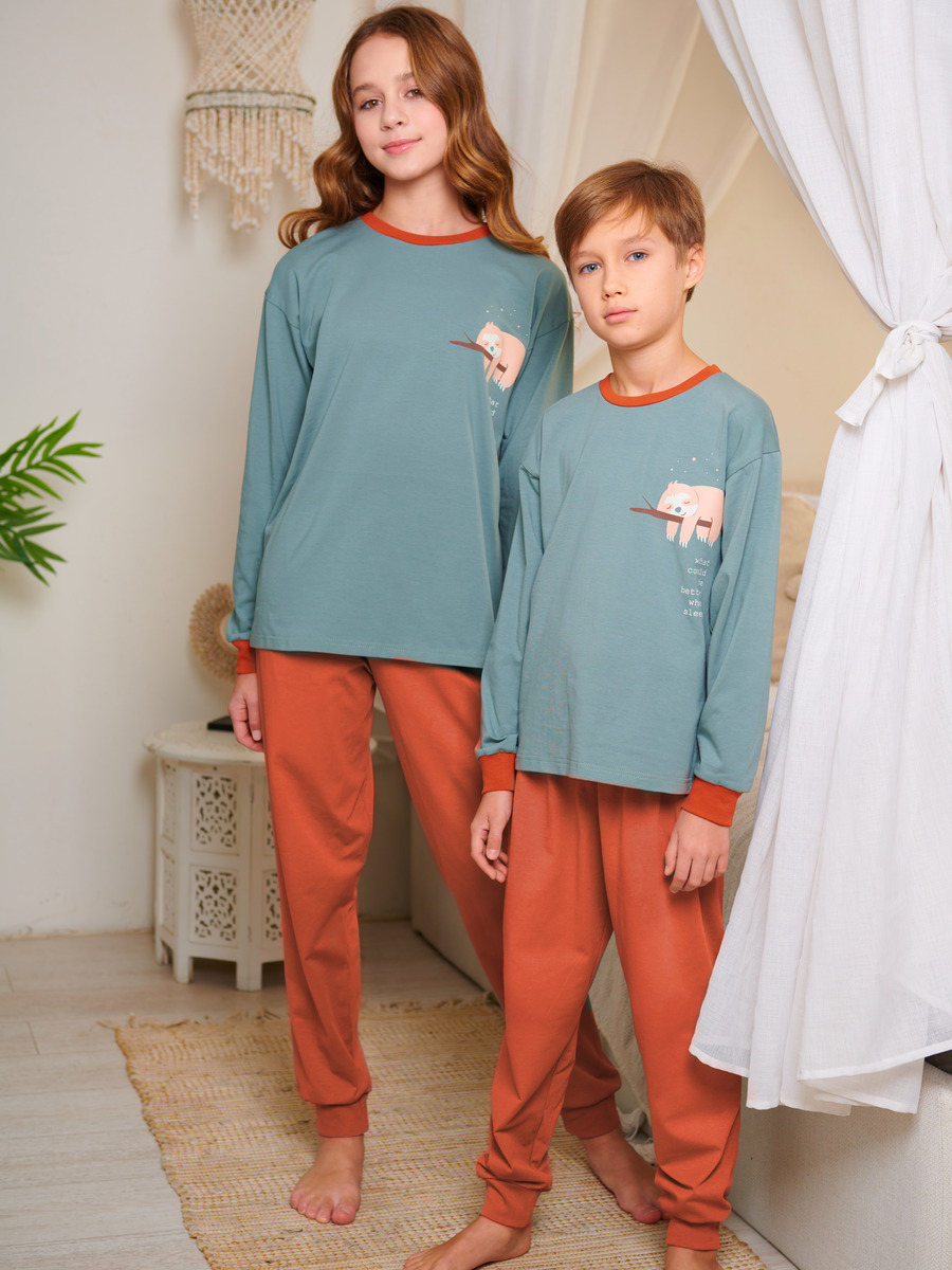 Пижама детская, цвет: коричневый
