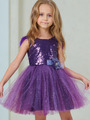 Платье нарядное для девочки из сетки, цвет: баклажан