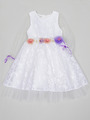 Платье нарядное для девочки из сетки, цвет: белый,сиреневый