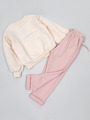 Комплект для девочки: толстовка и брюки, цвет: розовый