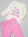 Комплект для девочки: толстовка, кофточка и штанишки, цвет: розовый