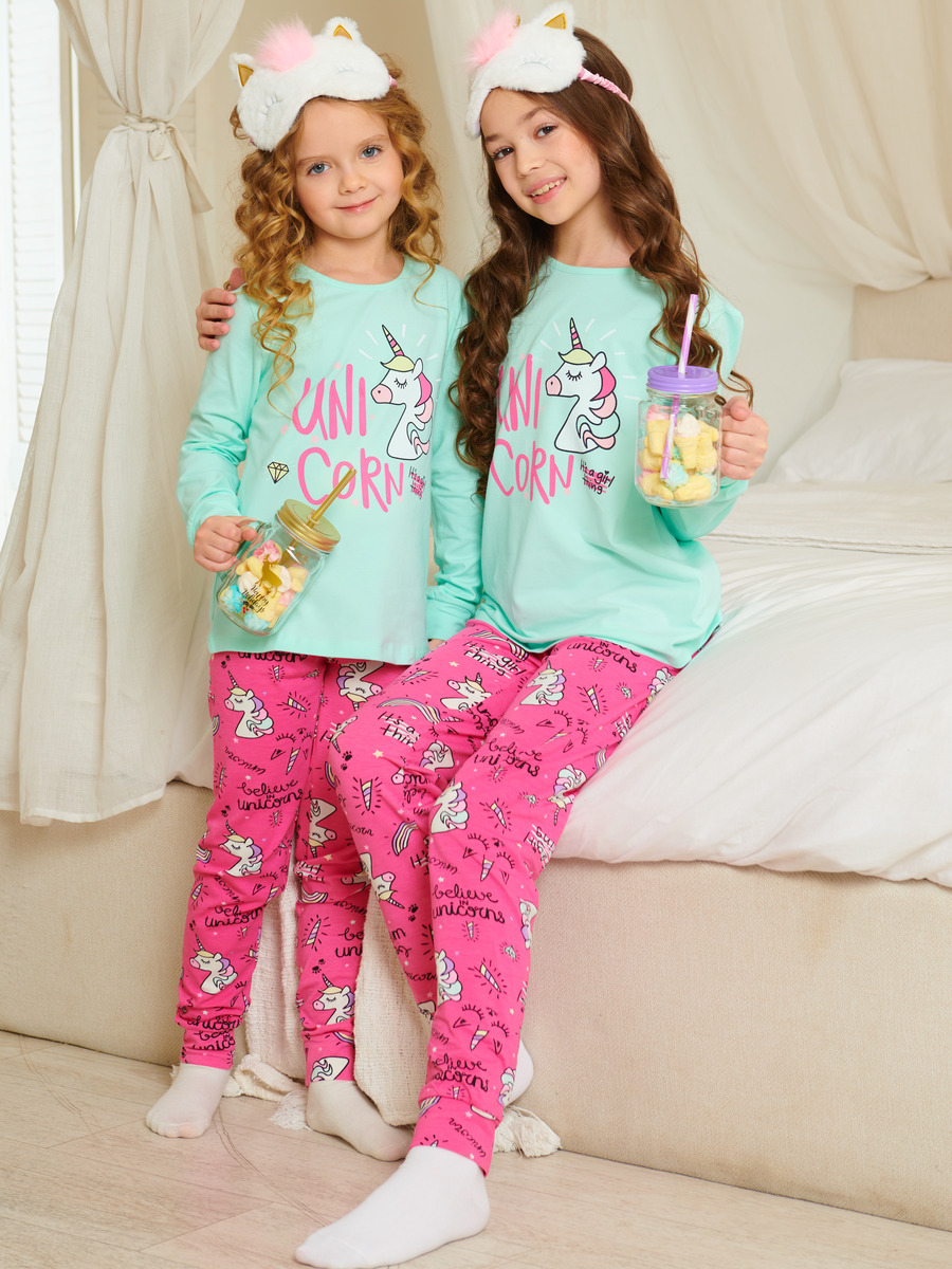 Пижама для девочки, цвет: мятный
