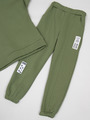 Костюм спортивный с начесом для девочки: толстовка и брюки зауженные, цвет: зеленый
