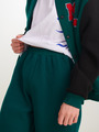 Костюм спортивный с начесом: Бомбер и  брюки карго со средней посадкой, цвет: темный изумруд