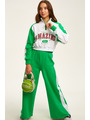 Костюм спортивный: толстовка и брюки широкие со средней посадкой, цвет: травяной зеленый