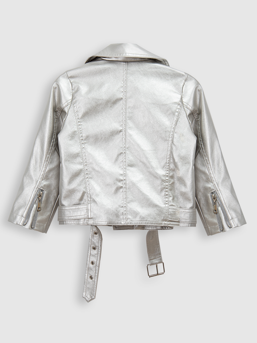 Куртка-косуха для девочки, цвет: серебряный