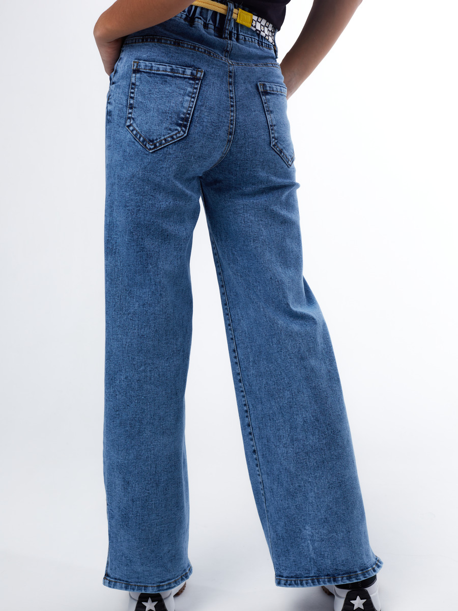 Брюки джинсовые для девочки, цвет: деним