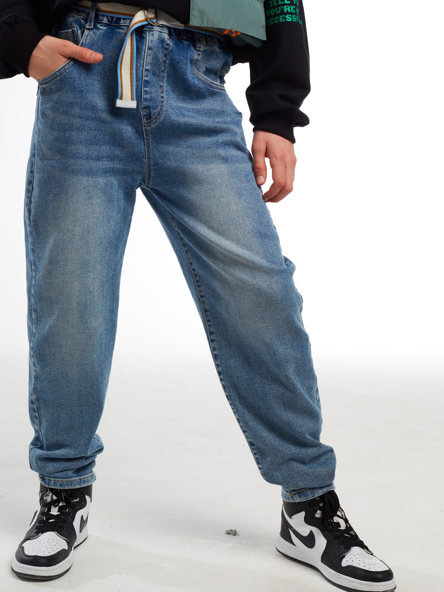 Брюки джинсовые для мальчика, цвет: деним