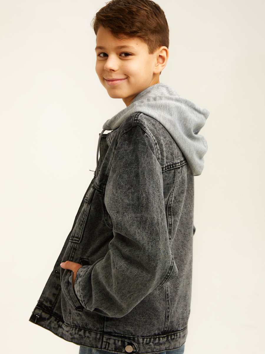 Куртка джинсовая для мальчика, цвет: серый