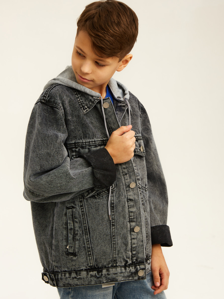 Куртка джинсовая для мальчика, цвет: серый