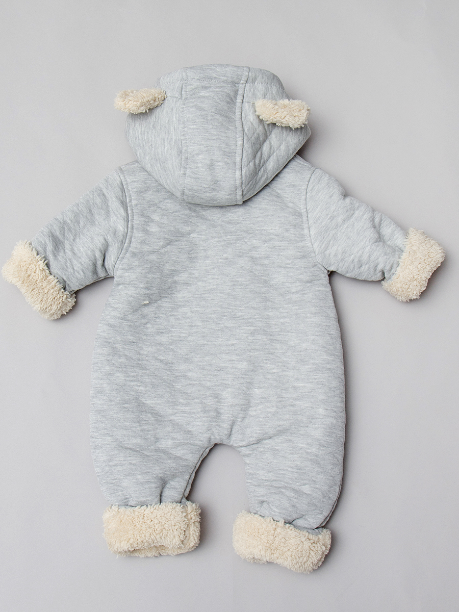 Комбинезон детский на подкладке из искусственного меха, цвет: серый меланж