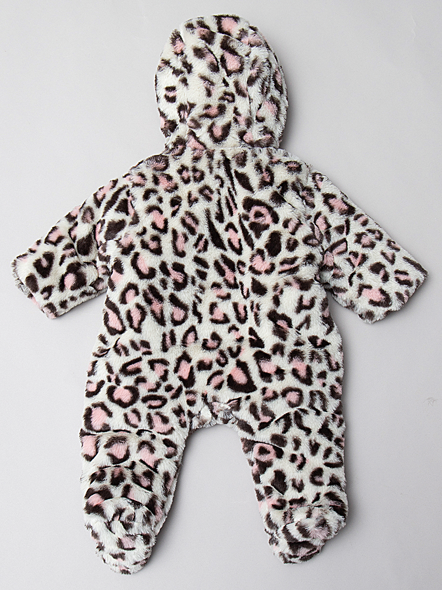 Комбинезон детский из искусственного меха, подкладка из хлопка, цвет: леопард серый
