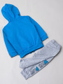 Комплект для мальчика: лонгслив, штанишки и толстовка, цвет: синий