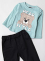 Комплект для мальчика: кофточка, штанишки и толстовка, цвет: изумрудный