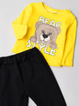 Комплект для мальчика: кофточка, штанишки и толстовка, цвет: желтый