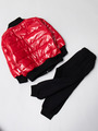 Комплект для мальчика: куртка, лонгслив и штанишки, цвет: красный