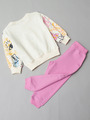 Комплект для девочки: свитшот и штанишки, цвет: розовый