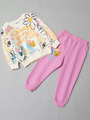 Комплект для девочки: свитшот и штанишки, цвет: розовый