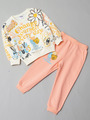 Комплект для девочки: свитшот и штанишки, цвет: персиковый