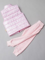 Комплект для девочки: кофточка, штанишки и жилет на синтепоне, цвет: светло-розовый