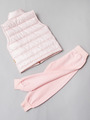 Комплект для девочки: кофточка, штанишки и жилет на синтепоне, цвет: пудра