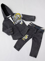 Комплект джинсовый для девочки: куртка,брюки и футболка, цвет: серый