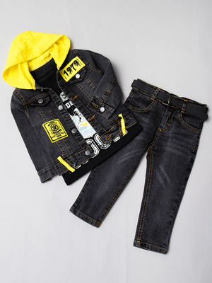 Комплект джинсовый для мальчика:куртка, брюки и футболка