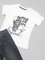 Комплект  для мальчика:рубашка, футболка и брюки джинсовые, цвет: бежевый