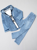 Комплект джинсовый для девочки: куртка,брюки и футболка