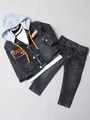 Комплект джинсовый для мальчика:куртка и брюки, цвет: оранжевый