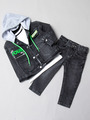 Комплект джинсовый для мальчика:куртка и брюки, цвет: салатовый